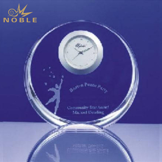 Circle Noble Custom Crystal Clock Award