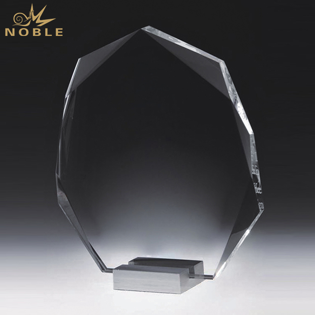 Customized Crystal Shield Award With Metal Base