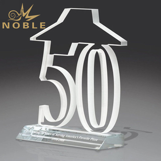 Custom Made 50th Crystal Anniversary Trophy