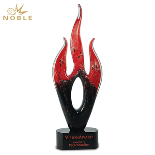 Flame Art Glass Sculpture Flame Trophy