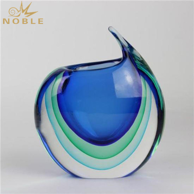 Colorful Artistic Vase Art Hand Blown Glass Trophy 