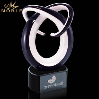 New Award Art Hand Blown Glass Trophy 