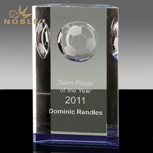 Engraving Crystal Soccer Award