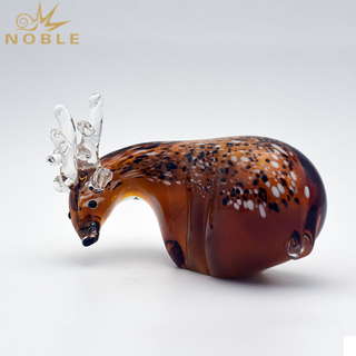 Cute Hand Blown Glass Deer As Home Decoration