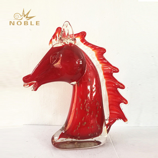 Red Horse Art Glass Sculpture 
