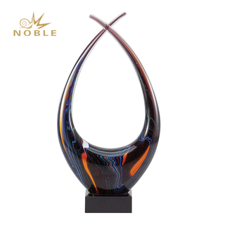 Hand Blown Art Glass Trophy with Base
