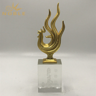 Decorative Gold Cock Metal Trophy