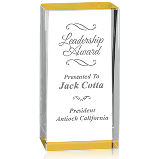 Yellow Rectangle Shape Acrylic Award 