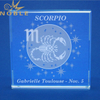 Square Zodiac Scorpio Gem Cut Crystal Paperweight 