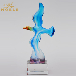 Colorful Crystal Eagle Trophy With Base
