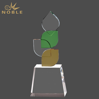 Custom Leaf Blank Crystal Corporate Trophy