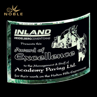 Jade Glass Curved Plaque Awards
