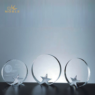 Round Crystal Star Award trophy