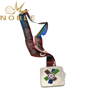 High Quality Silver Medal With Sublimation Ribbon