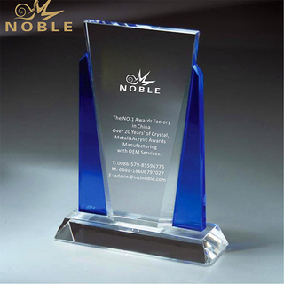 NB-AWA002 Corporate Blue Collection Blue & Optic Crystal Victory Award 8“