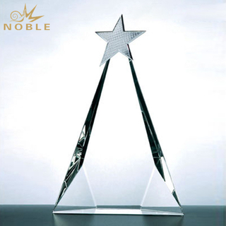 Metal Star Triangle Crystal Award
