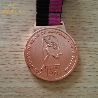 Matte Bronze Metal Medal With Ribbon