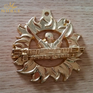 Unique 3D Design Gold Metal Medal