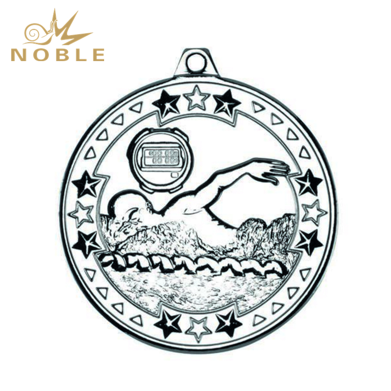 Swimming 'Tri Star' Medal - Silver 2in