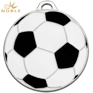Round Soccer Colored Metal Medal