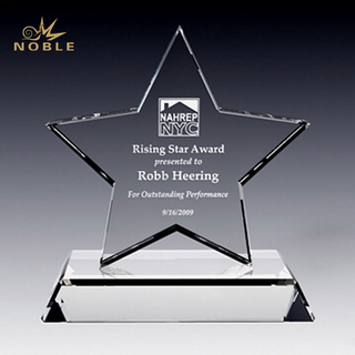 Crystal Star Trophy Award with Clear Base
