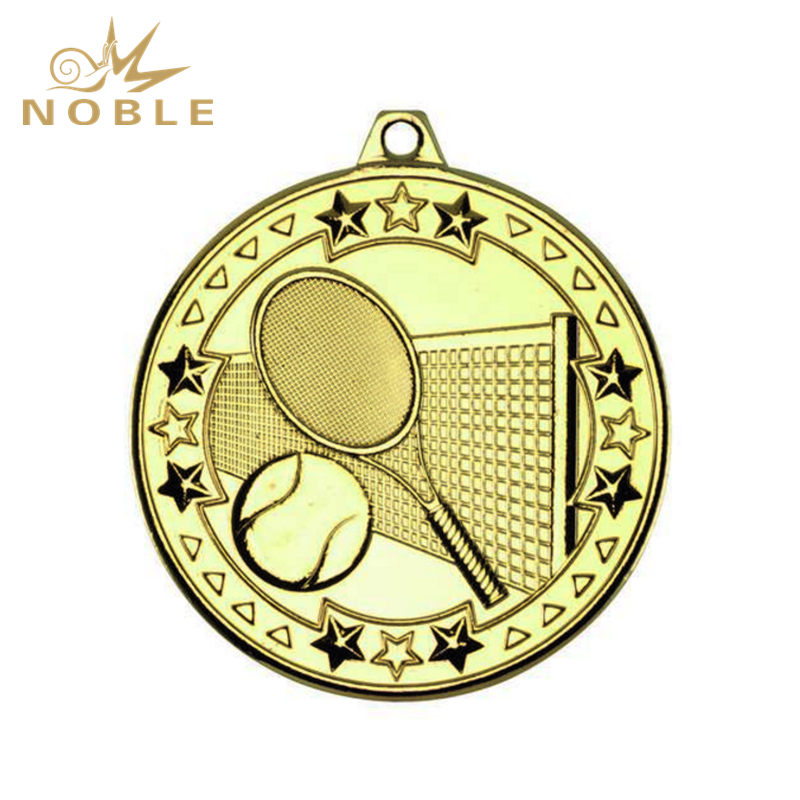1058---093 Tennis 'Tri Star' Medal - Gold 2in