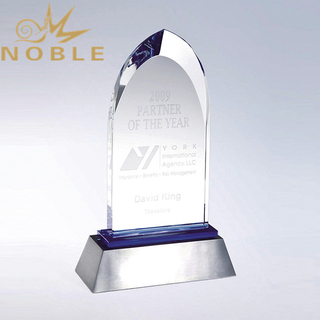 Free Engraving Crystal Blank Plaque with Metal Base 