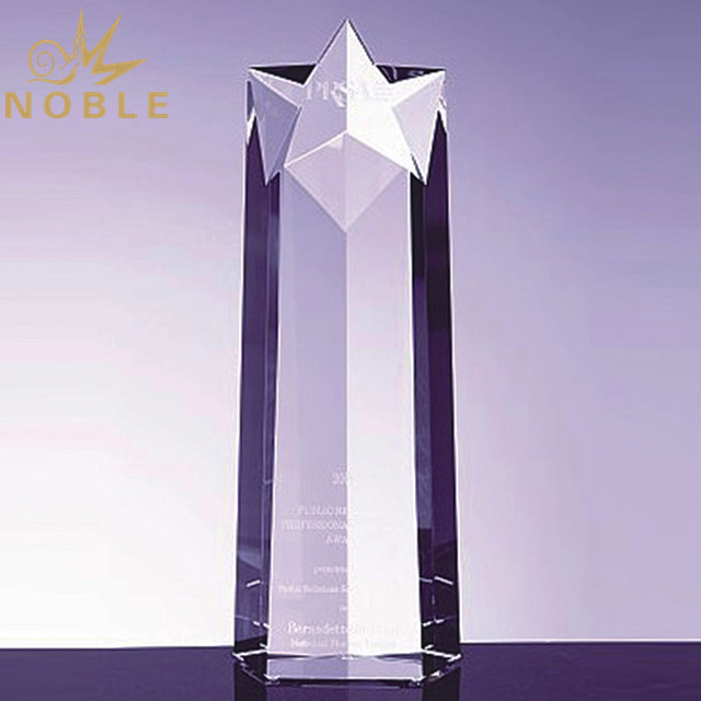 Blank K9 Pillar Crystal Star Trophy