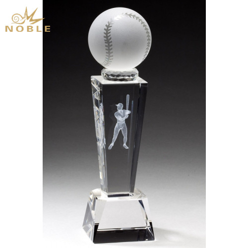 Sports Custom Crystal Baseball Award 