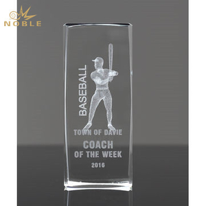 K9 Clear Sports 3D Laser Engraving Crystal Baseball Award 