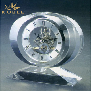 Oval Crystal Clock With Base