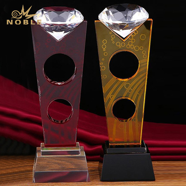 Custom Engraved Corporate Crystal Diamond Trophy