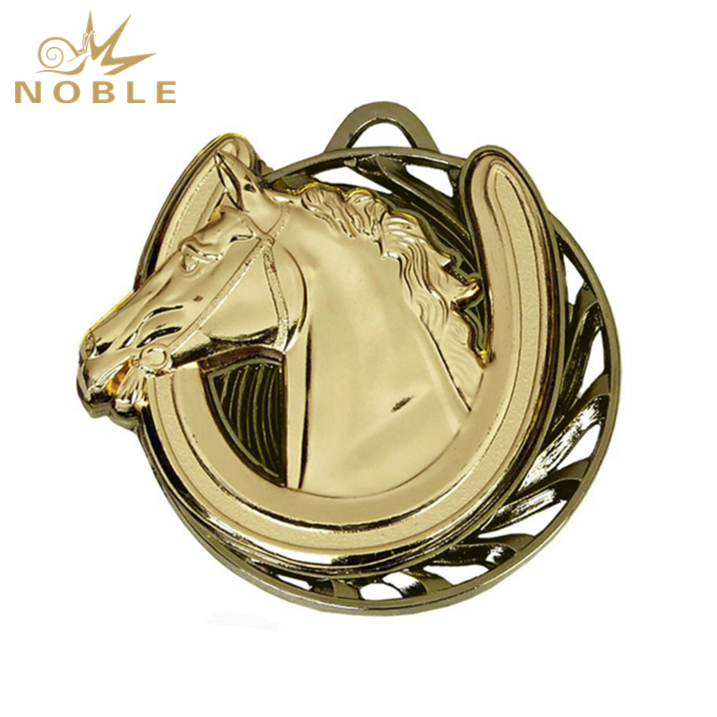 983---061 Gold Vortex Horse Equestrian Medal 50mm