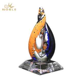 Cobalt & Orange Art Glass Award
