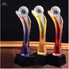 Colored Liuli Trophy with Crystal Earth Globe