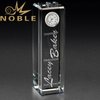 Optical Crystal Tower with Beveled Edges and Silver Clock