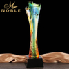 Colorful Pillar Hand Blown Glass Trophy