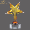 Star Award Art Hand Blown Glass Trophy 
