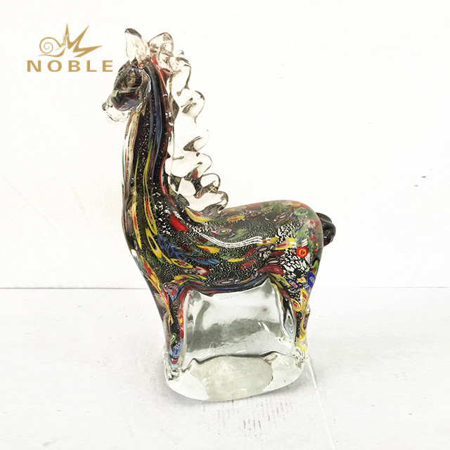 Colored Horse Art Glass Sculpture 