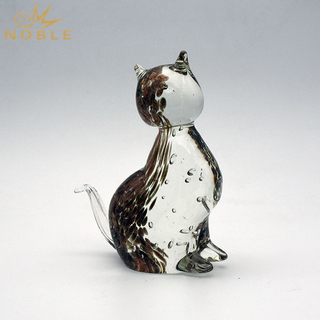 Noble Hand Blown Glass Cat As Birthday Gift