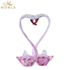 Pink Art Glass Hand Blown Glass Swan As Wedding Gift