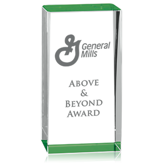 Green Rectangle Shape Acrylic Award 