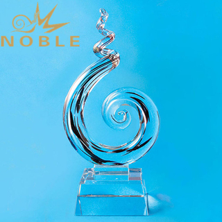 Custom Rising Crystal Art Glass Trophy