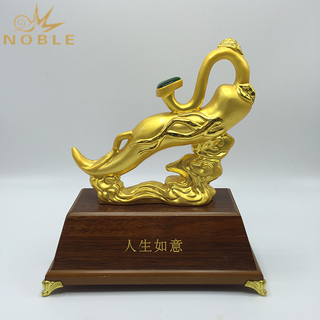 Chinese characteristics Lucky Metal Ruyi Office Table Decoration