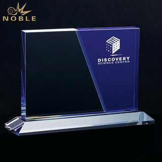 Custom Blue Crystal Trophy
