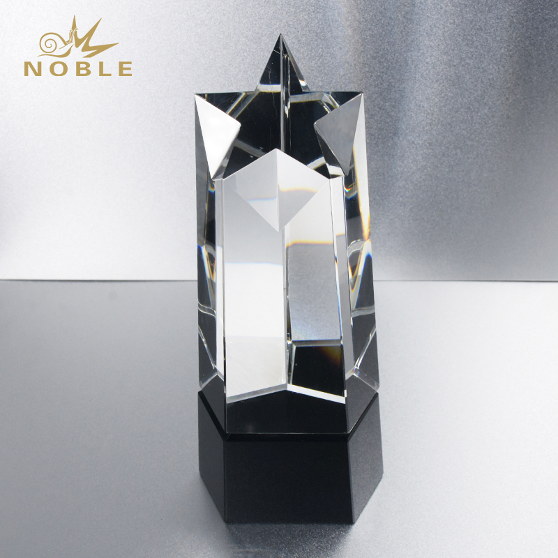 Custom Star Column Large Blank Crystal Trophy Award