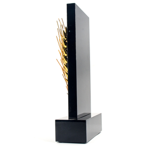 2020 Custom Made 3D Brass Wheat Black Crystal Trophy