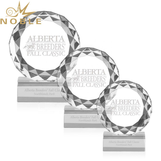 Noble High Quality Custom Diamond Facets Optical Crystal Plaque Trophy