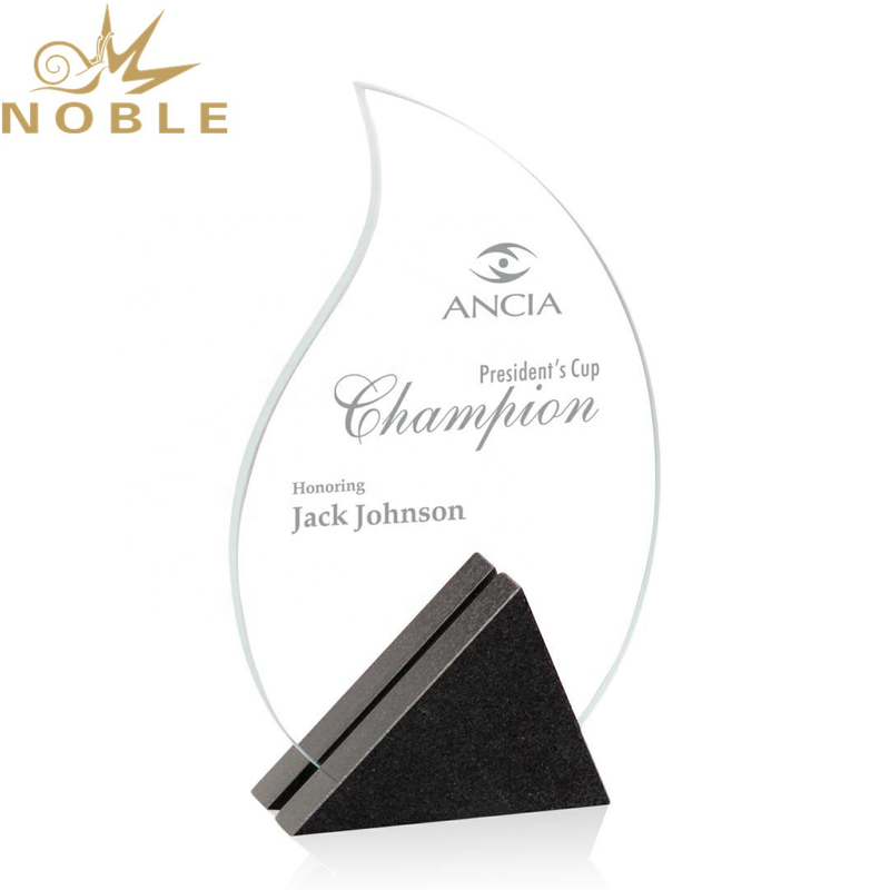 New Design Crystal Flame Plaque Trophy with Custom Engraving