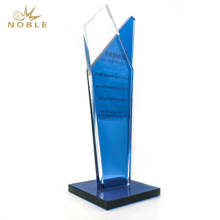 Noble High Quality Custom Blue Crystal Top Partner Award As Business Souivenir Gift